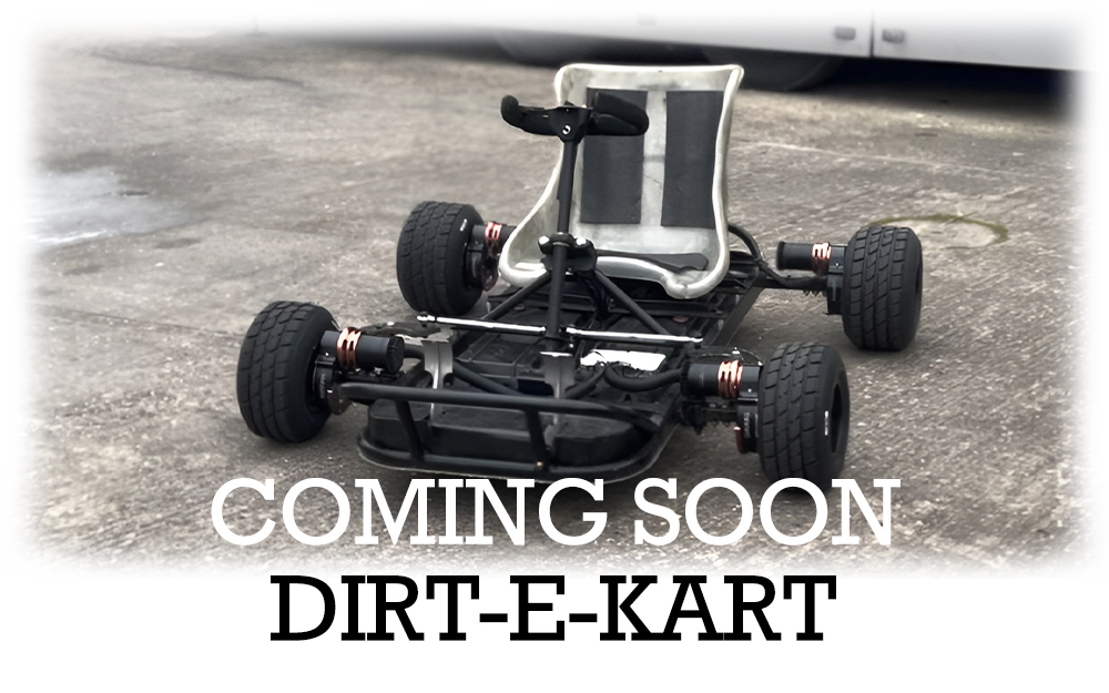 DIRT-E-KART  KART - TRAMPA's DIRT-E-KART is assembled from many of the exiting parts TRAMPA already uses to make its amazing Electric Mountainboard decks!