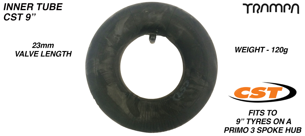 9 Inch Inner Tube PRIMO 9x2.5 Inch 225x65mm - fits 4 inch Rims & 9 inch tyres