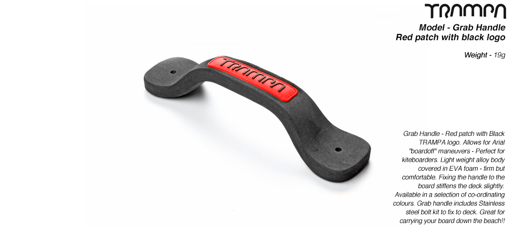 Grab Handle - Red patch with Black TRAMPA logo