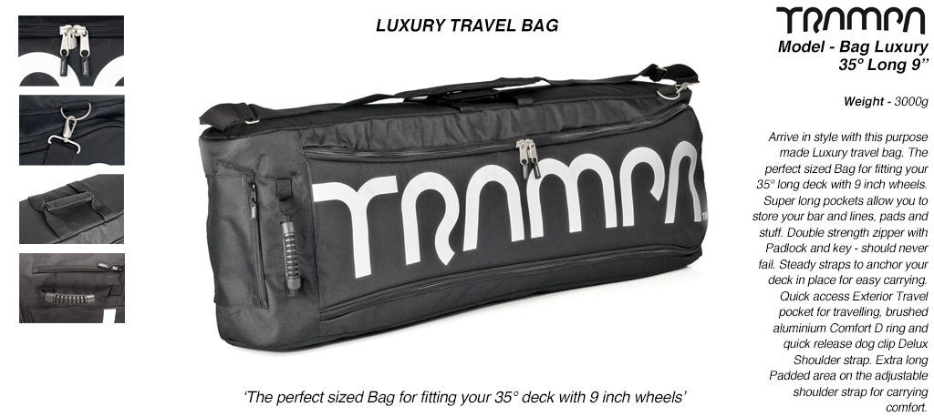 Luxury Travel Bag for your board - fits 35° long decks with 9 inch wheels perfectly