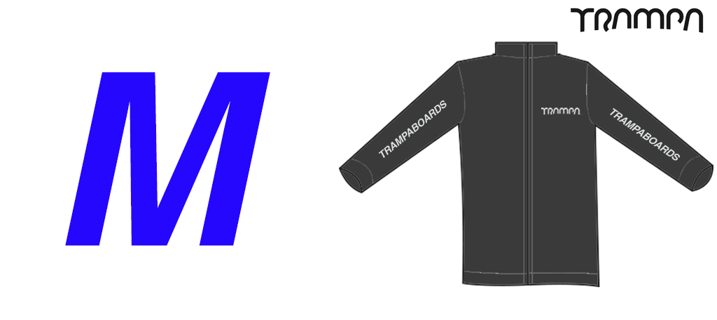BLACK Wind Proof Jacket with WHITE TRAMPA Logo's - Medium