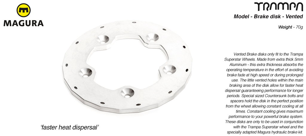 Vented Brake disk to fit TRAMPA Superstar Wheel