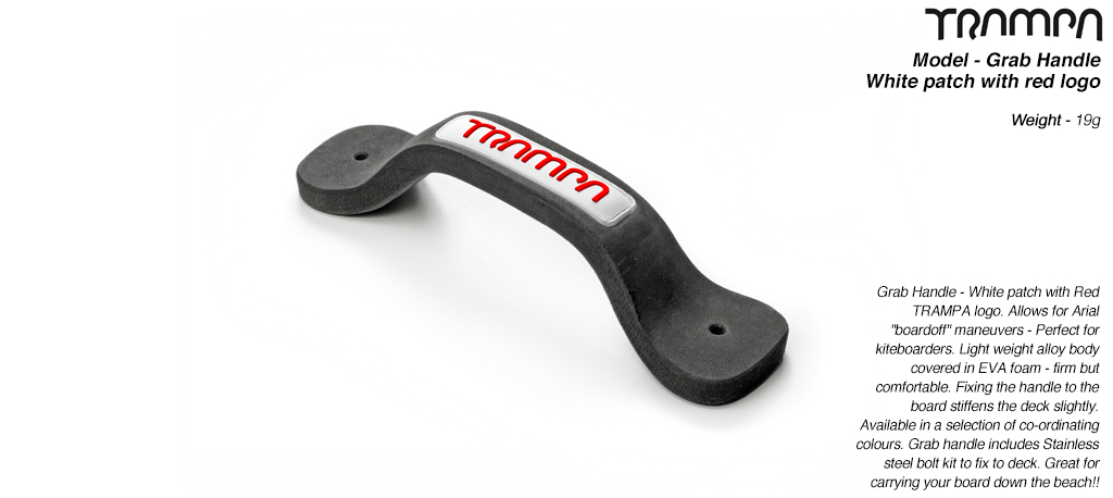 Grab Handle - White patch with Red TRAMPA logo
