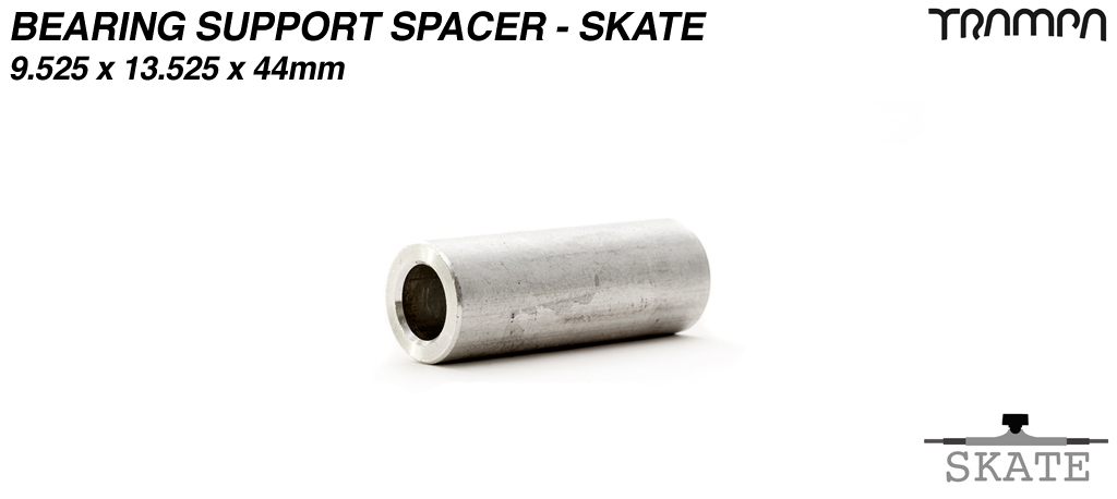 Axle support Spacer fits TRAMPA Wheels onto 9.525 Skate Axles - 9.525mm x 13.525mm x 44mm - CNC'd