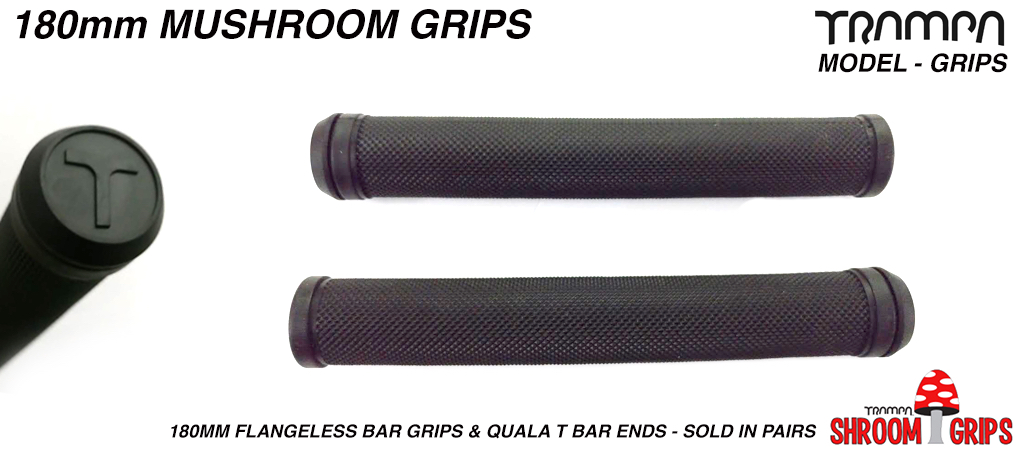 180mm Flangeless Bar Grips & QUALA T Bar ends - Sold in pairs