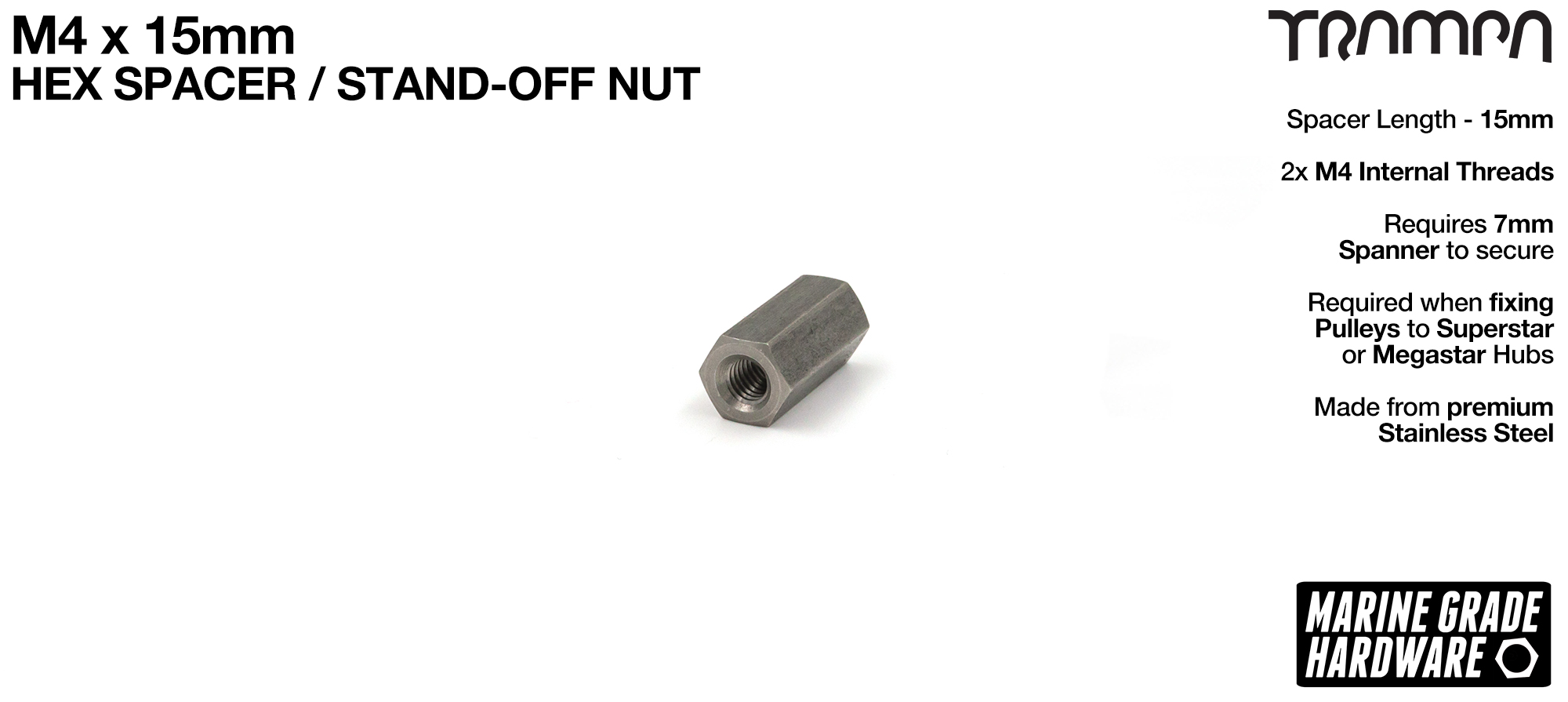 M3 x 60mm Threaded Hex Spacer Stand off