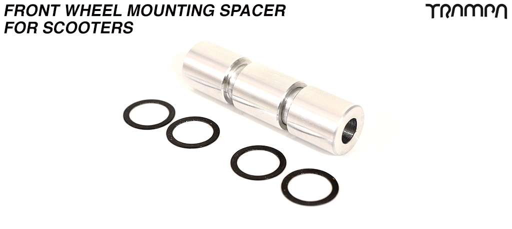 T6 Heat Treated 6061 Aluminum CNC Precision finished Front wheel mounting Spacer - Special shaped to push into the Bearing & position the wheel perfectly for rattle free riding!
