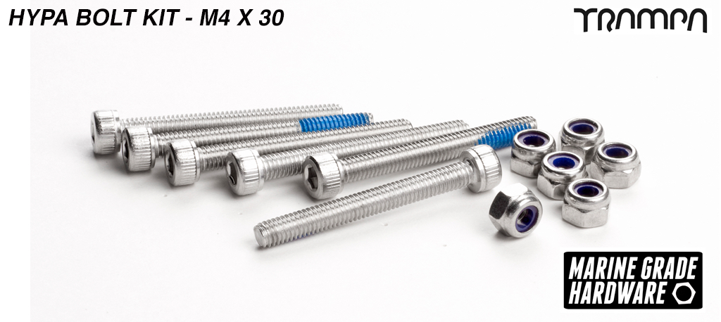 M4 x 35mm Marine Grade Stainless Steel HYPA Hub Bolt kit 