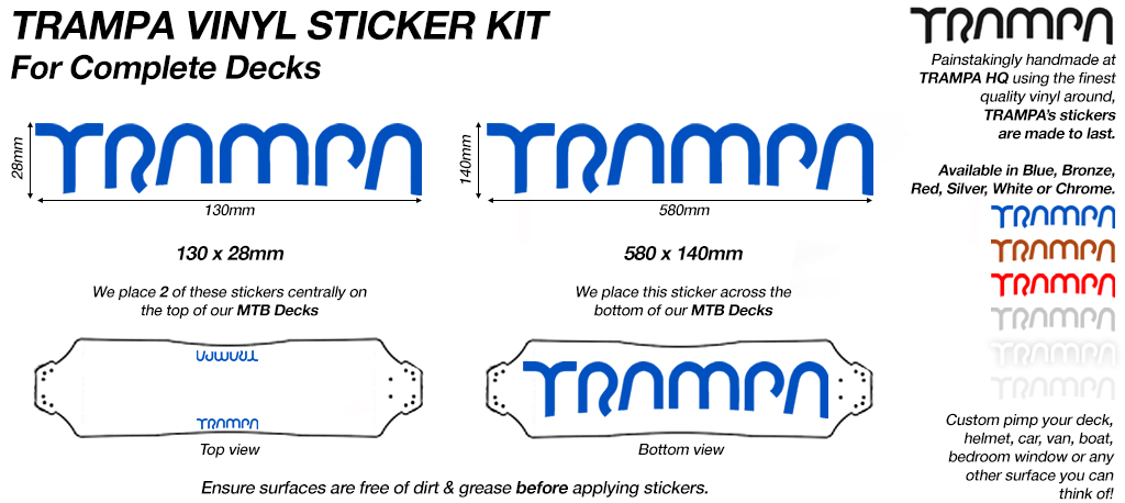 Complete Deck TRAMPA Handmade VINYL Sticker Kit 