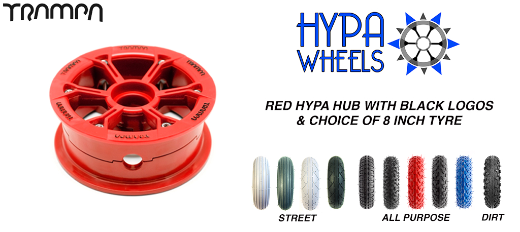 RED Gloss Hypa hub & Custom Tyre