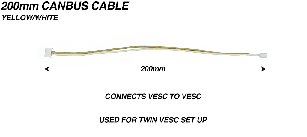 CANBUS Cable 24 AWG  Silicon Yellow/White - 200mm 