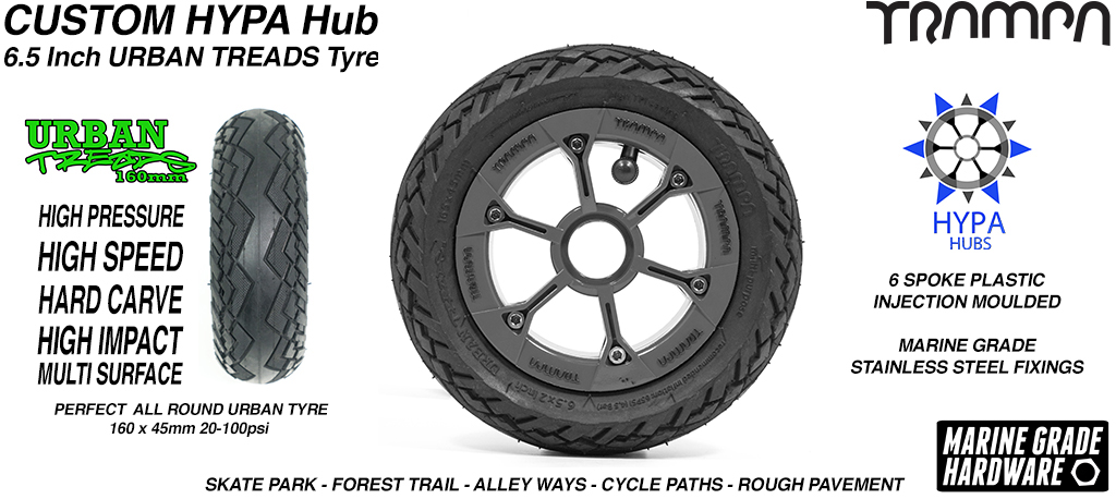 6.5 inch URBAN Treads Tyres WITH HYPA Hub Custom.