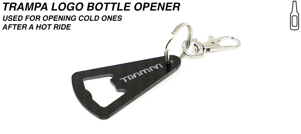 TRAMPA Carbon Fibre Bottle Opener with Stainless Steel ring & Quick Release Dog Clip