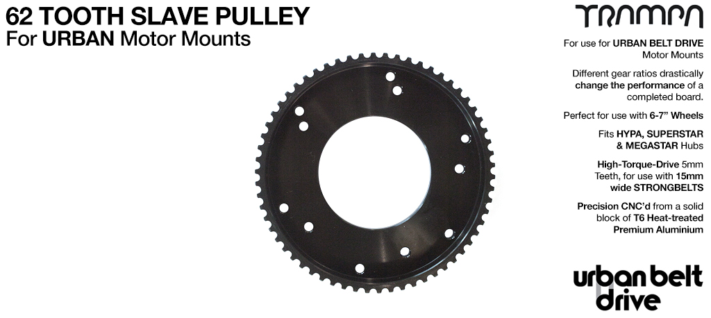 62 Tooth Slave Pulley for URBAN Treads tyres - Perfect gearing for the little tyres :-)