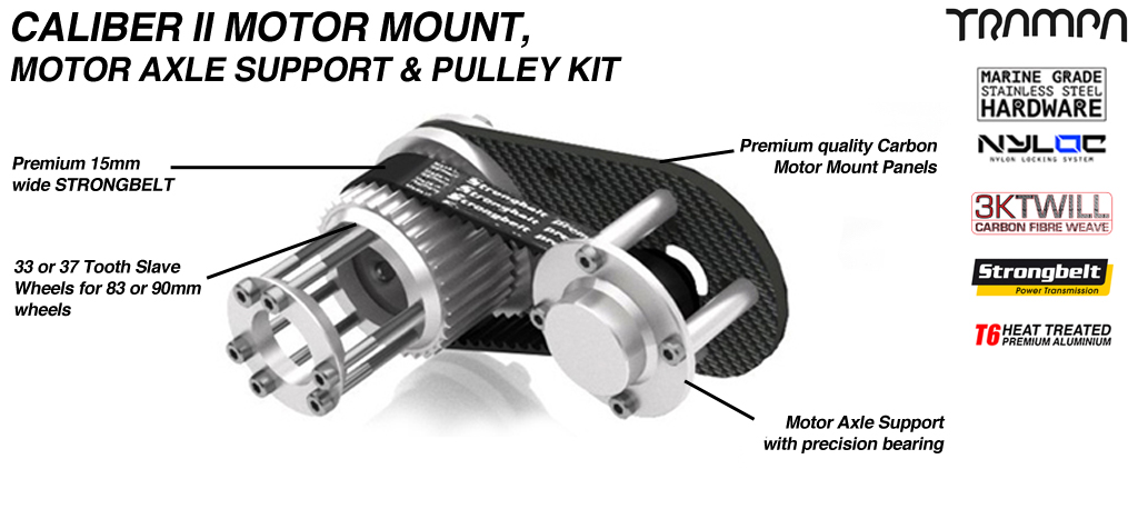 TWIN Caliber II CARBON Fibre Motormount & Pulley Kit 
