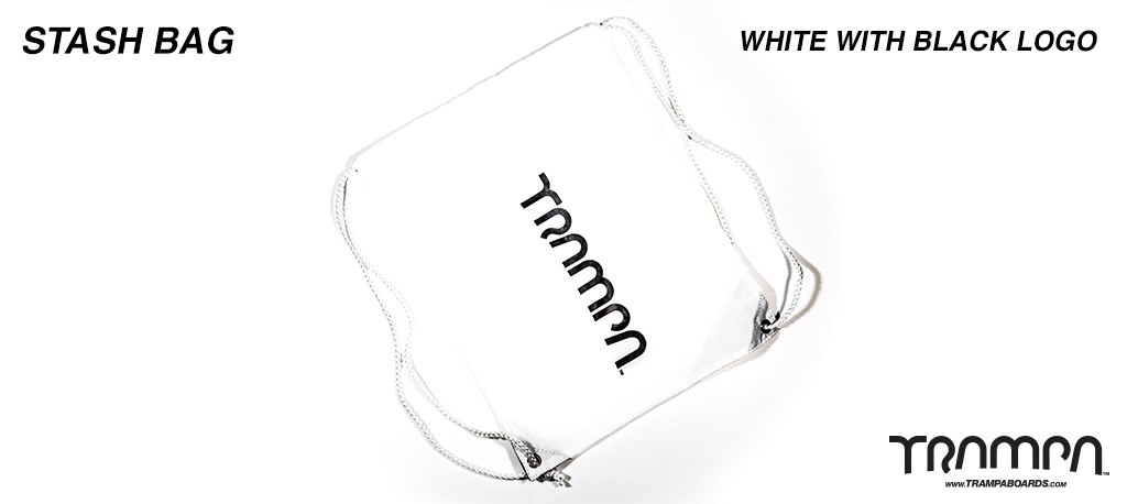 Stash Bag - WHITE with Black Logo