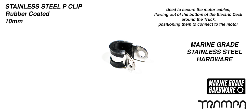 10mm Stainless Steel Rubber coated P-Clip