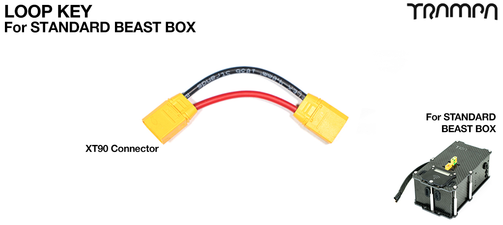 Beast Box Loop Key - Fixes into the lid of the Beast Box to make the power connection from 12s Batteries to VESC