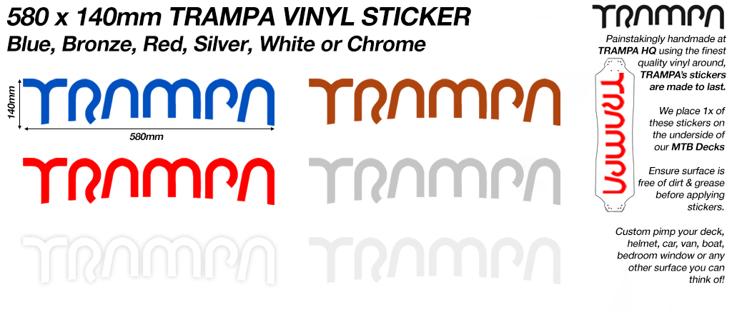 580mm Vinyl Stickers - Under Board TRAMPA Vinyl's