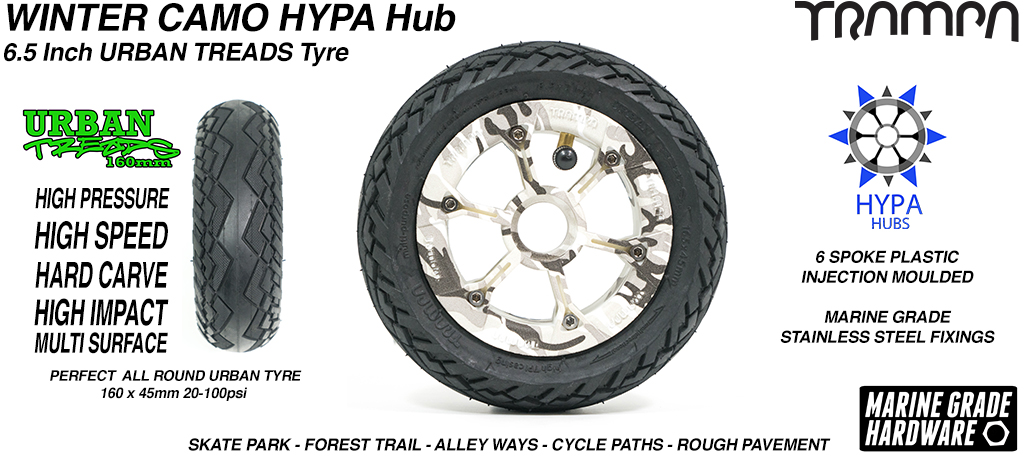 Winter Camo HYPA Hub with Low Profile 6.5 Inch URBAN Treads Tyres  