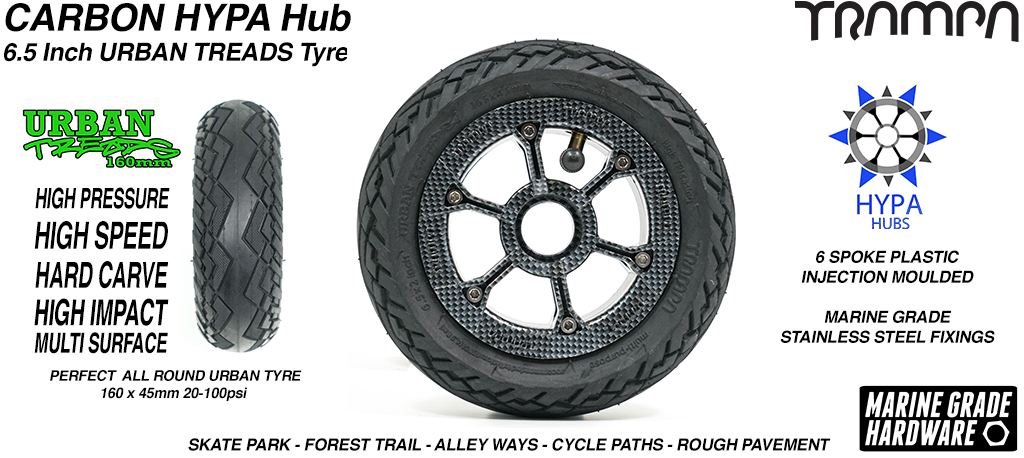 Carbon Fibre HYPA Hub with Low Profile 6.5 Inch URBAN Treads Tyres 