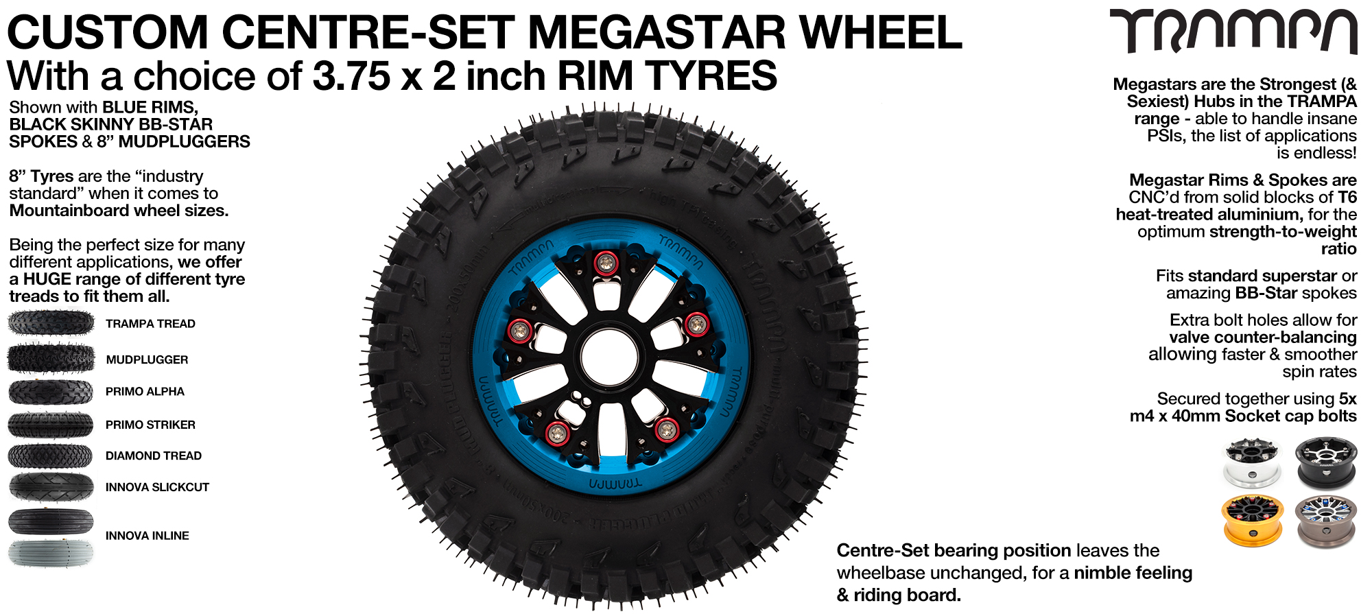 CENTER-SET MEGASTAR 8 Wheel - CUSTOM 8 inch Tyre