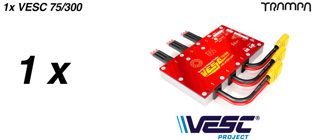 1x VESC 75V 300A Black Anodised Non Conductive CNC housing - The most Powerful Vedder Electronic Speed Controller ever