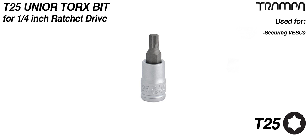 T25 Torx bit for 1/4 inch Ratchet Drive