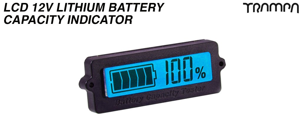 LCD 12V Lithium Battery Capacity Indicator - BLUE Screen