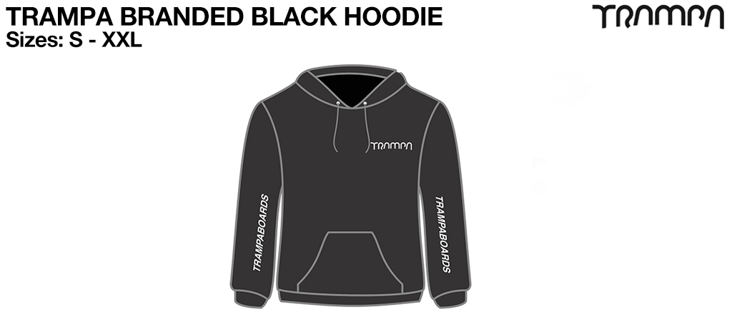 BLACK Starworld Ultimate Hooded Sweat with SILVER TRAMPA Logos 