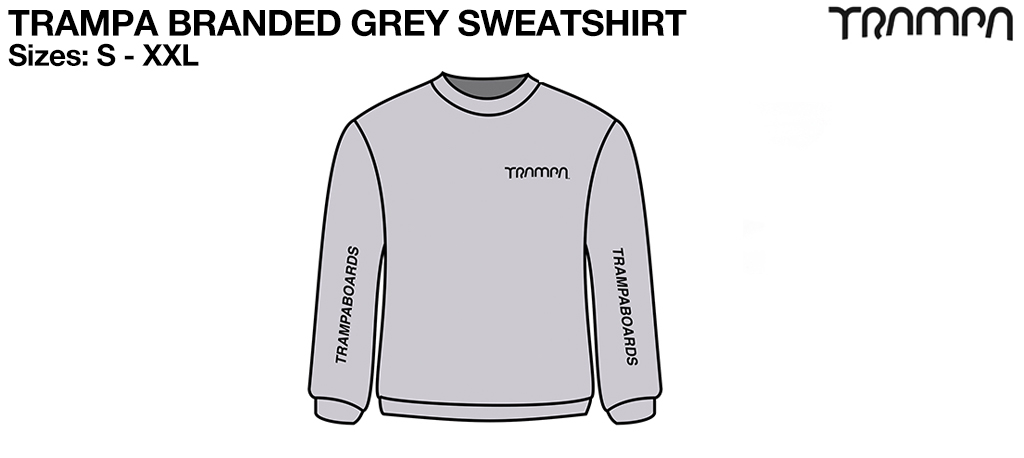GREY GILDAN HEAVYWEIGHT Sweatshirt with Black TRAMPA Logo's