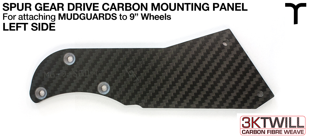 9 inch Mud Guard 3mm Carbon Fibre SPUR GEAR DRIVE Mounting Panel - LEFT Part 3