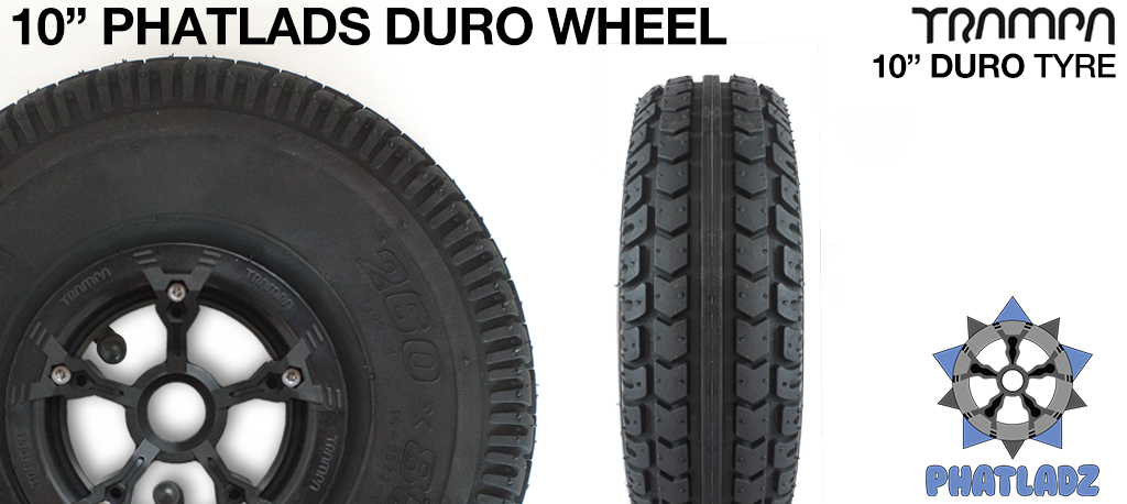 BLACK PHATLADZ Deepdish hub with 10 Inch ENDURO-Tread Tyre 
