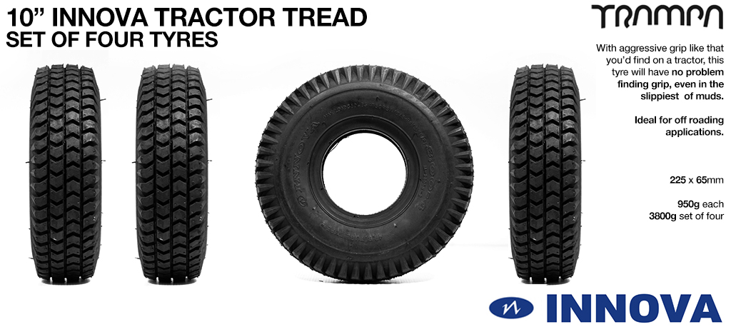 10 inch TRACTOR TREADS Tyres - Set of 4