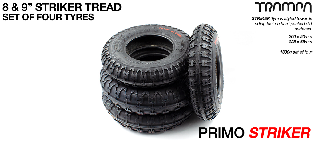 8 & 9 Inch Tyre PRIMO STRIKER Tyres - Set of 4