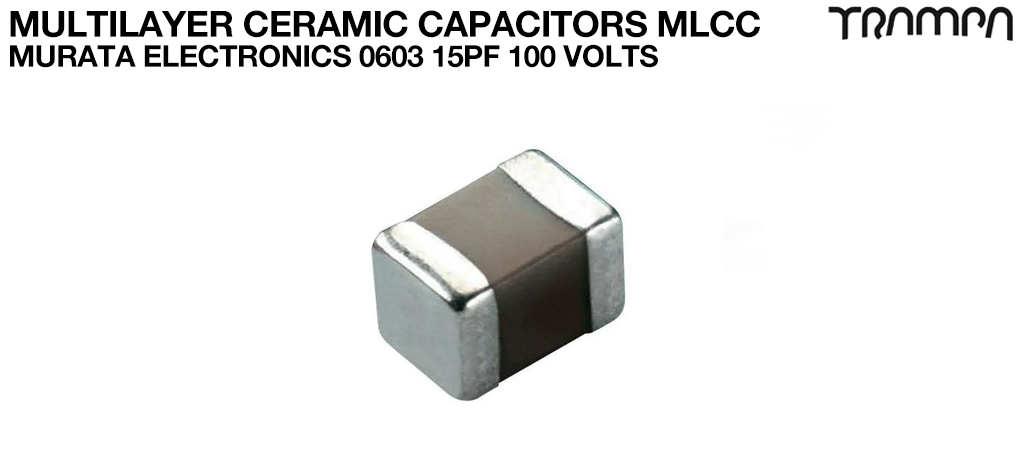 Multilayer Ceramic Capacitors MLCC / Murata Electronics 0603 15pF 100 Volts