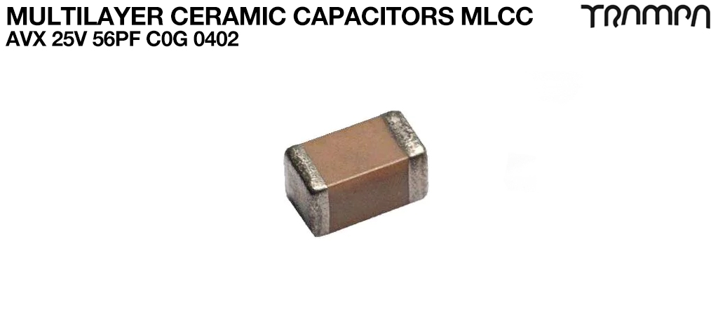 Multilayer Ceramic Capacitors MLCC / AVX 25V 56pF C0G 0402