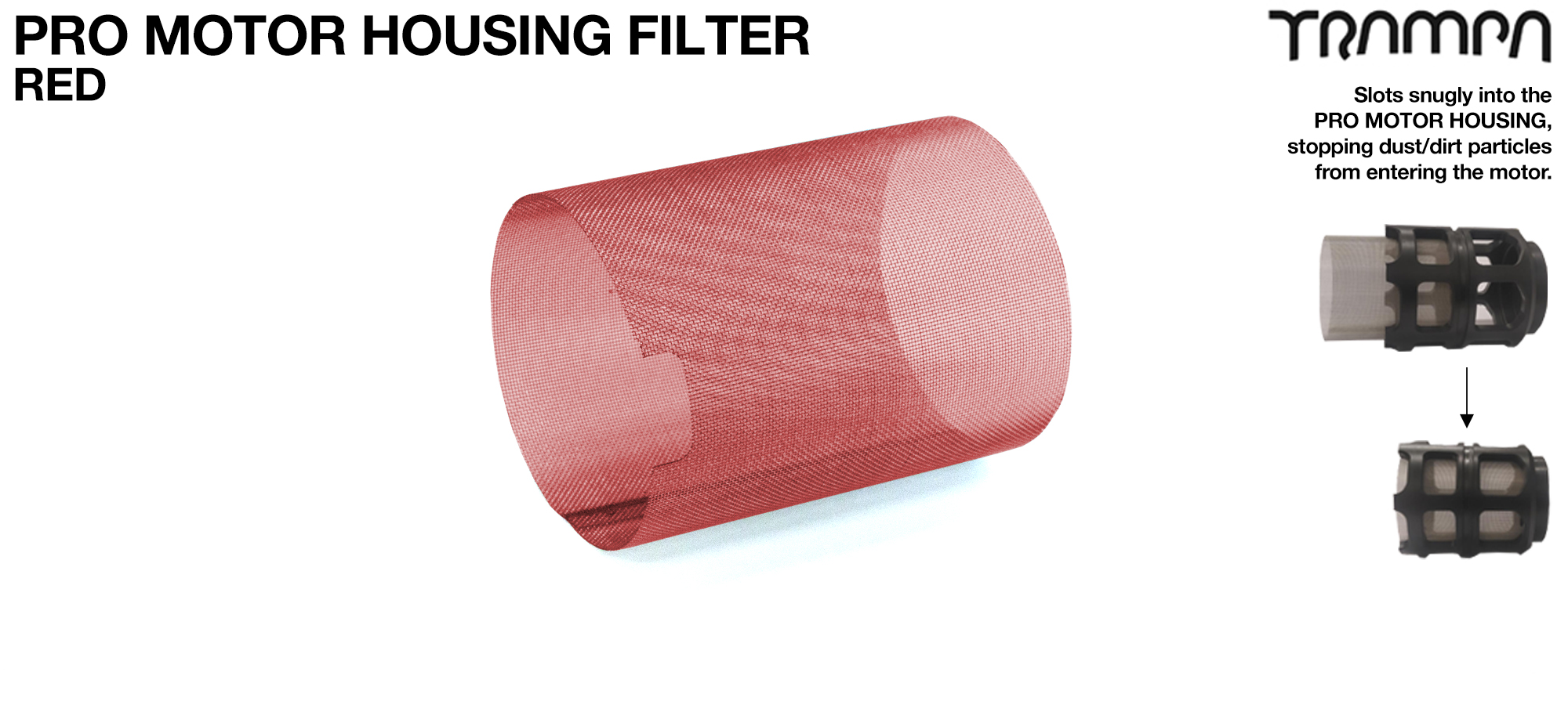 MkII FULL Motor Protection Cover & MESH FILTER - RED