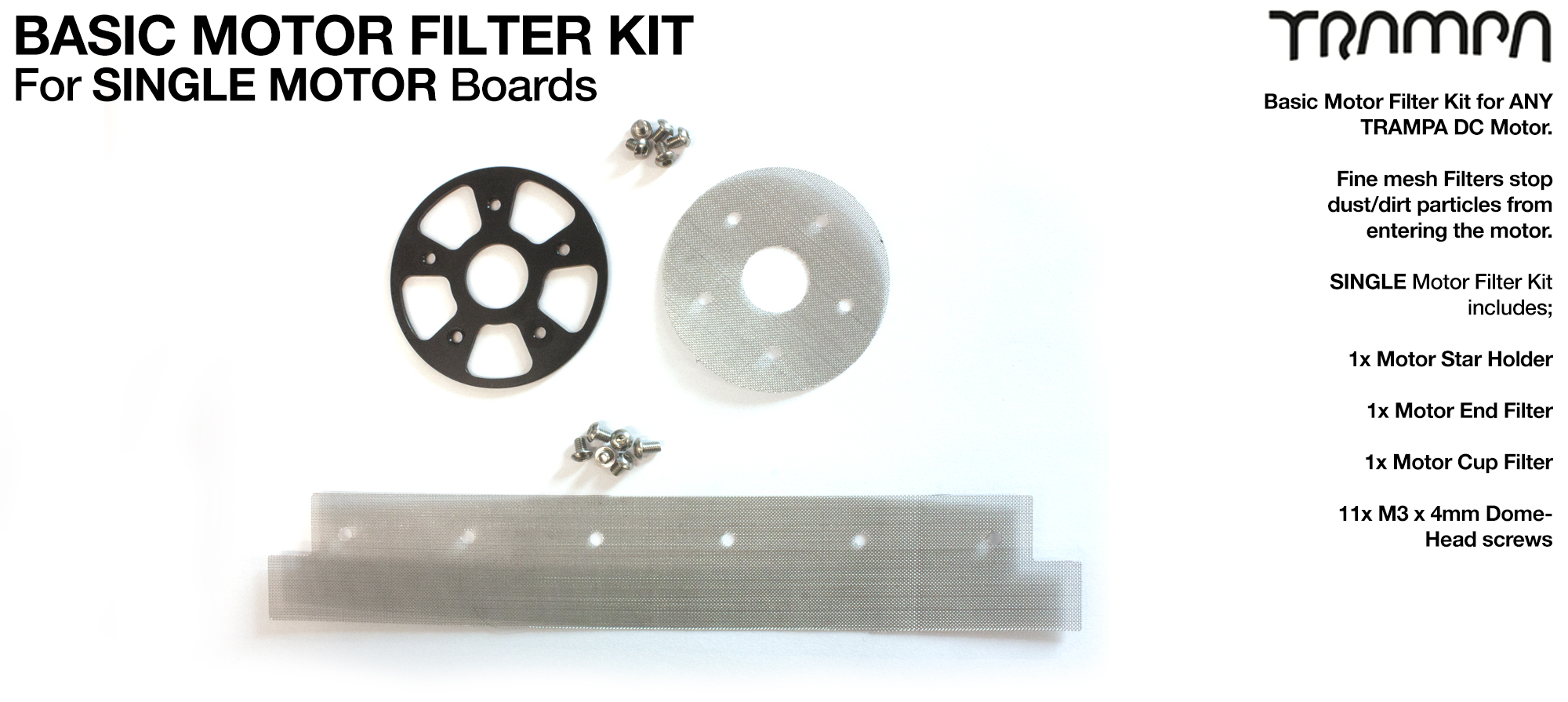 1x Stainless Steel Mesh Filter Kit with Bolts for TRAMPA Motors