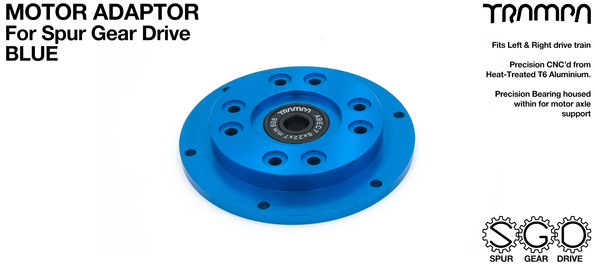 SPUR Gear Drive Motor Adaptor BLUE