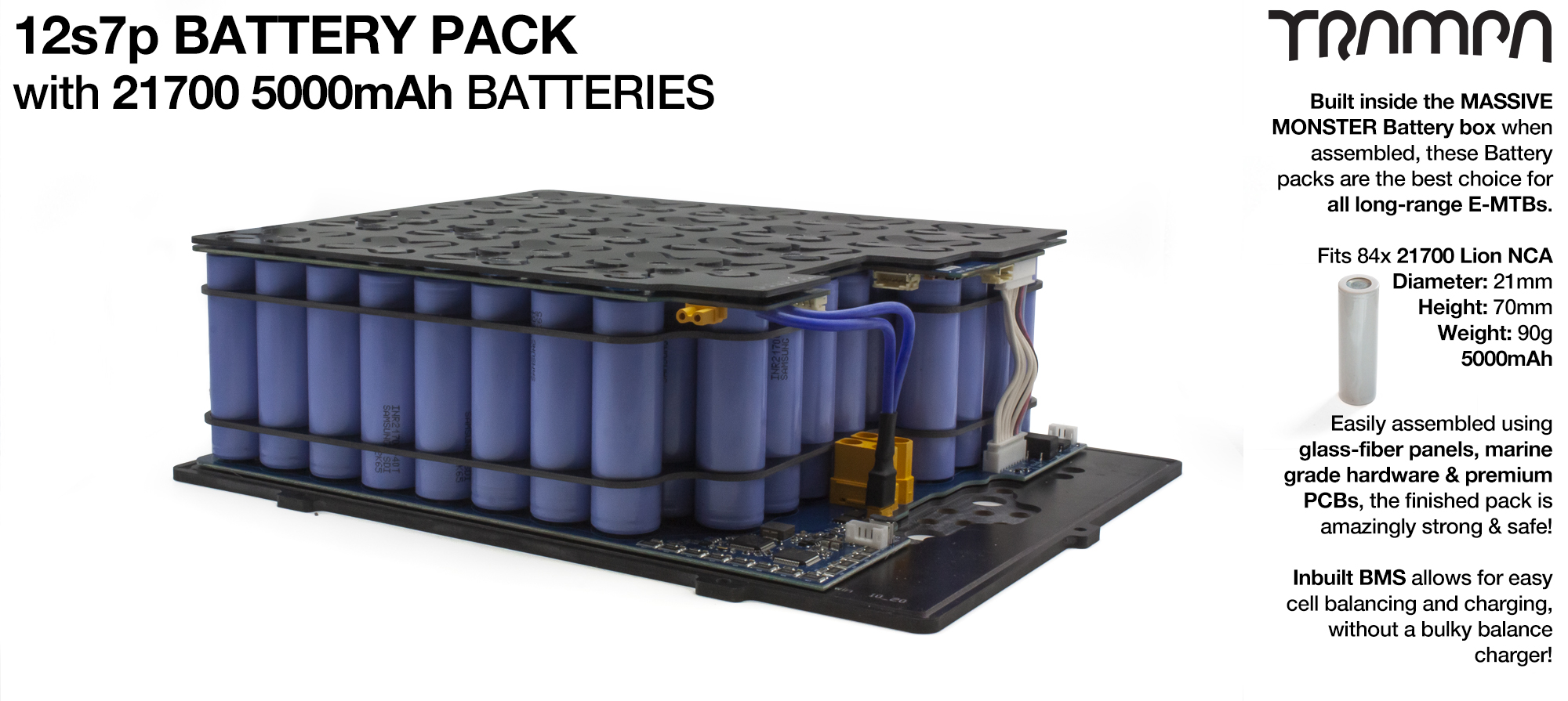 Pcb Bms Pack With 84x Cells 12s7p 35ah 1 5kw Battery Pack Uk Customers Only