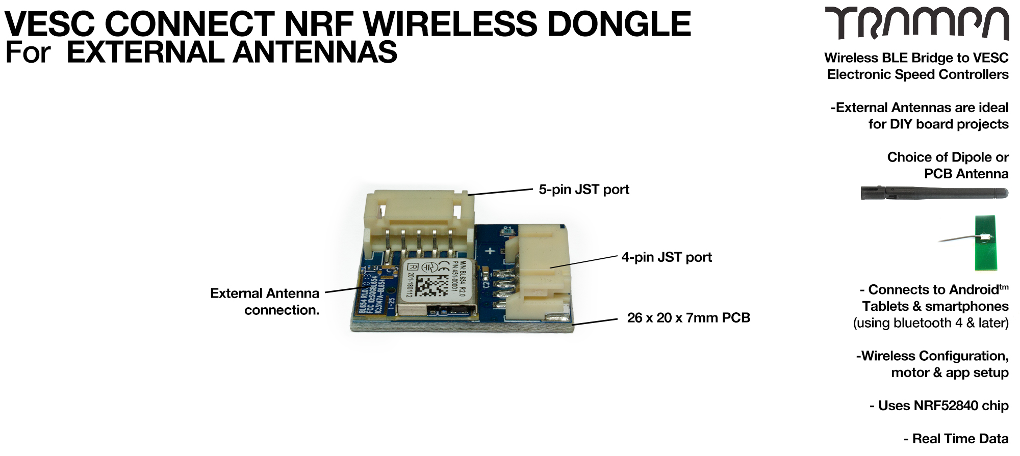 VESC Connect NRF Dongle For EXTERNAL Antenna