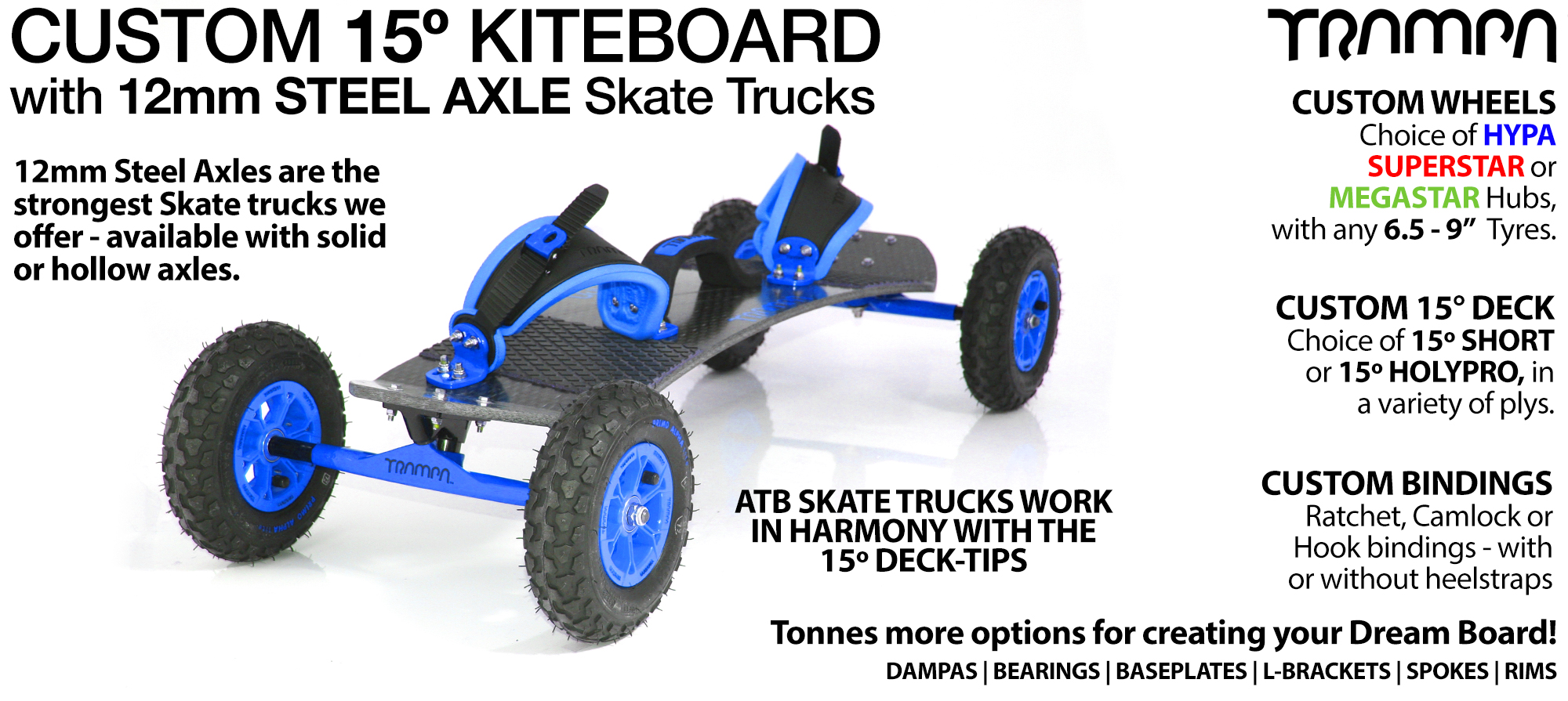 TRAMPA Kiteboard - 12mm Axle Skate Trucks 