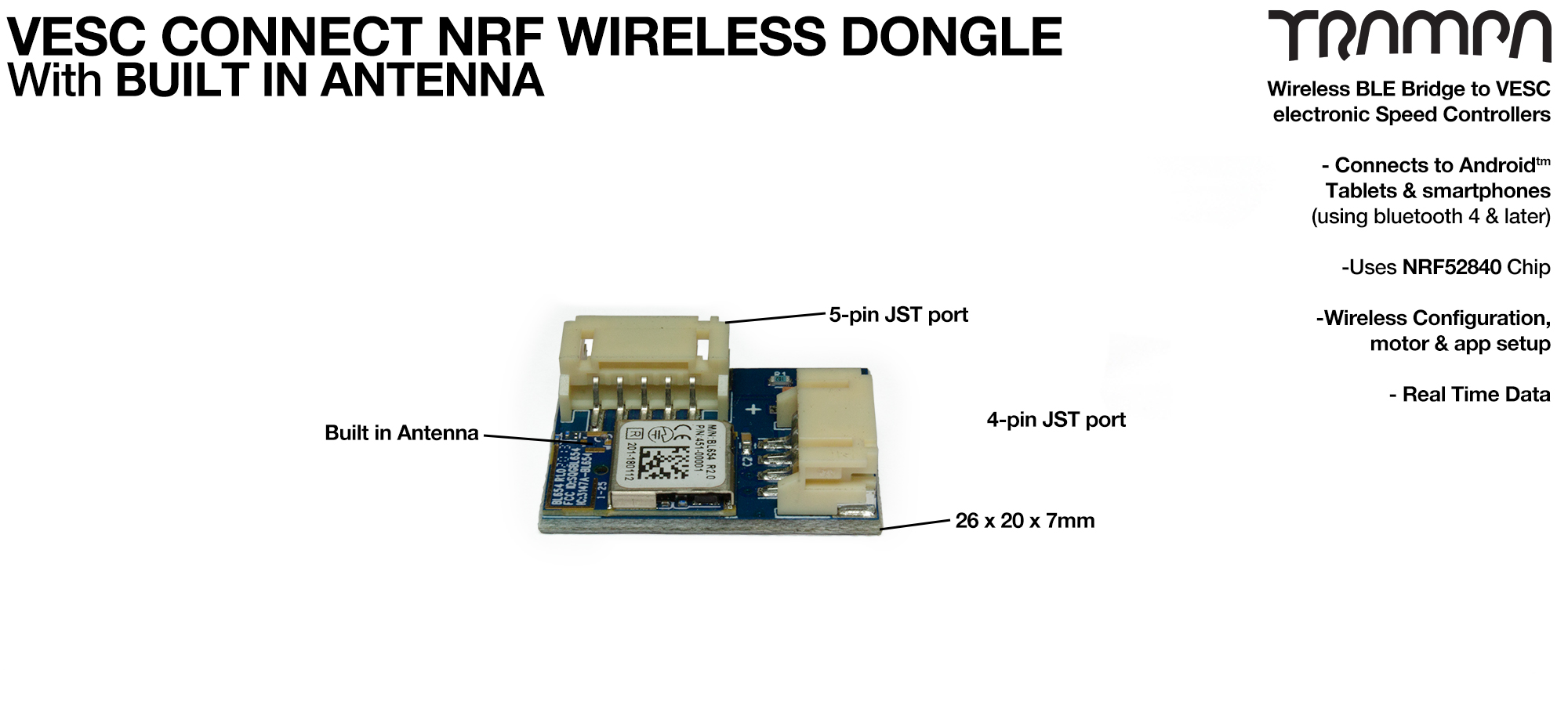 VESC Connect NRF Wireless Dongle with INTEGRATED ANTENNA