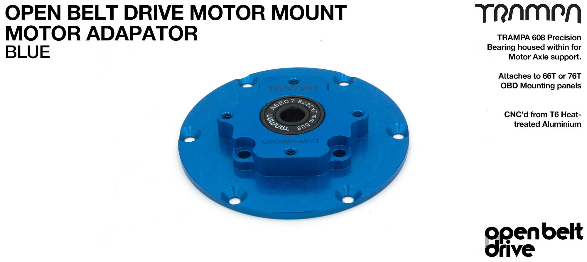 OBD Motor Adaptor with Housed Bearing - BLUE