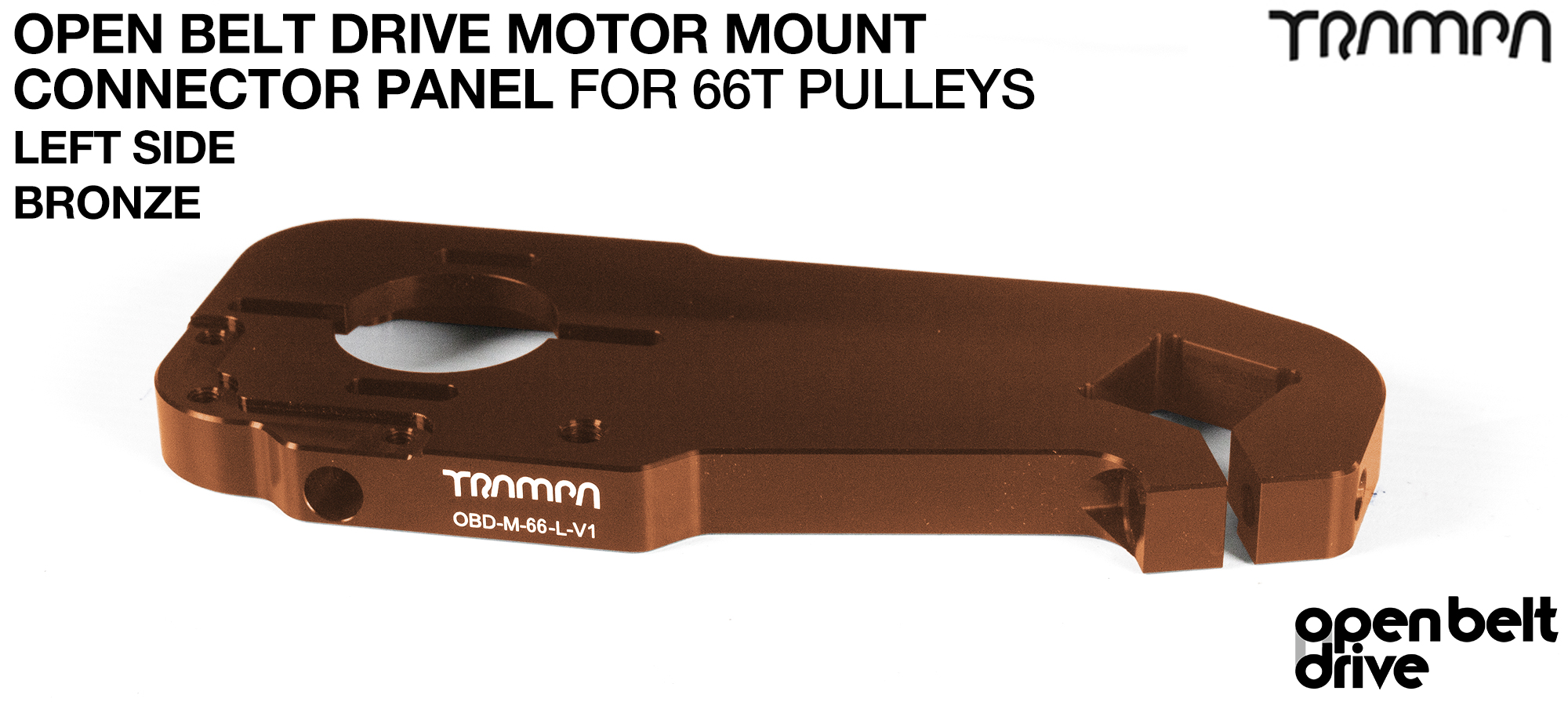 OBD Motor Mount Connector Panel for 66 tooth Pulleys - REGULAR - BRONZE