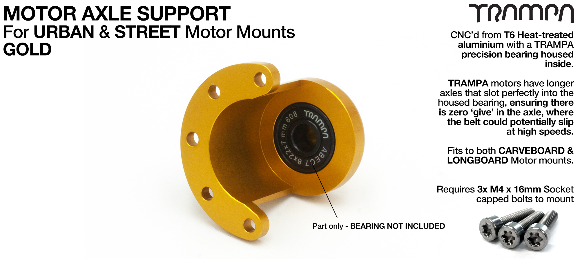 Motor Axle Support for Spring Truck Motor Mounts UNIVERSAL - GOLD