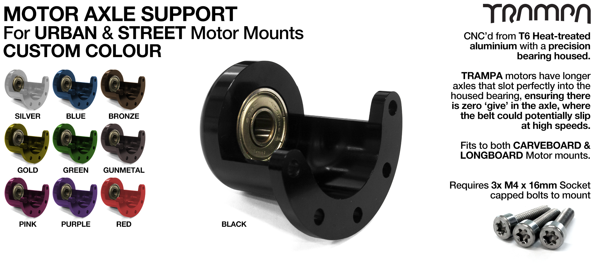 CARVE BOARD Motor Axle Support for Motor Mounts  