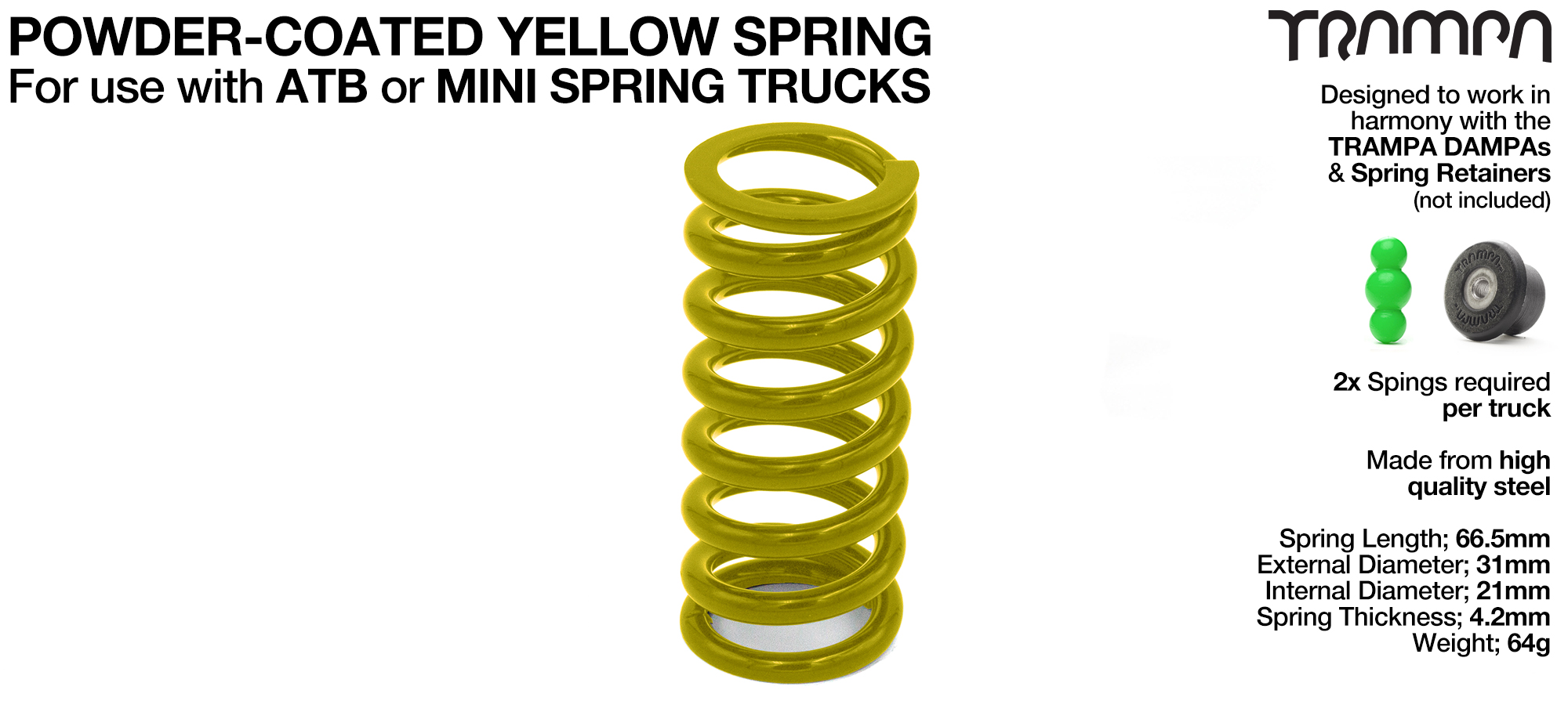 Steel Spring Powder Coated - YELLOW