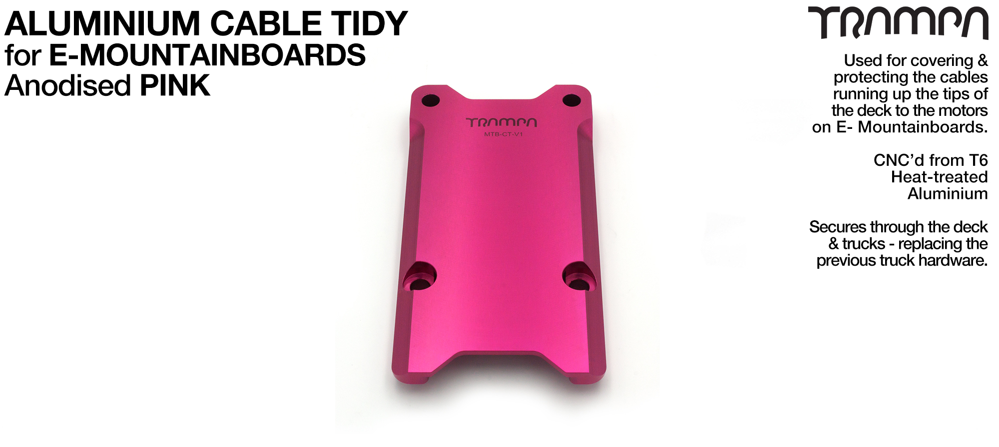 Anodised Aluminum Cable Tidy - PINK V1